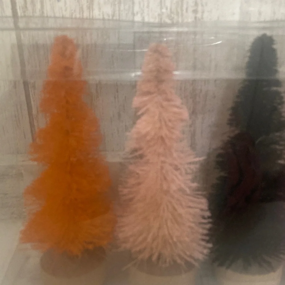 Target Halloween 2022 Bottle Brush Trees Pink, Black & Orange